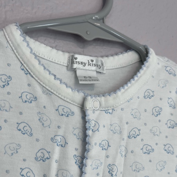 Kissy Kissy Ele-Fun Footie, White & Blue - Picture 3 of 4